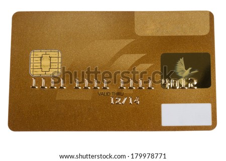 A golden Creditcard blanked for several usages.