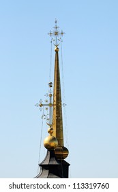 golden cross over russian church - Shutterstock ID 113319760