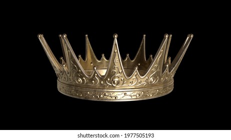 Golden crown with dark background	
