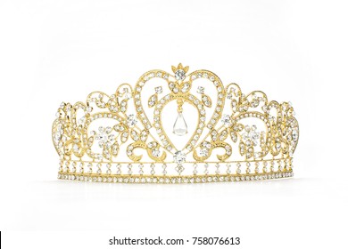 Golden Crown On A White Background