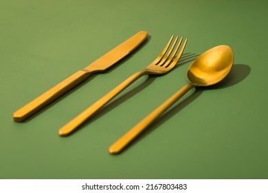 fork and knife clipart green