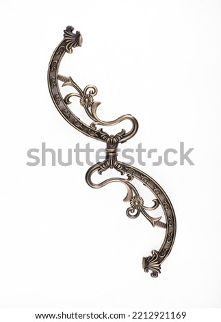 golden decorative elements for interior isolated on white background