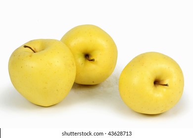 Golden Delicious Apple Isolated On White