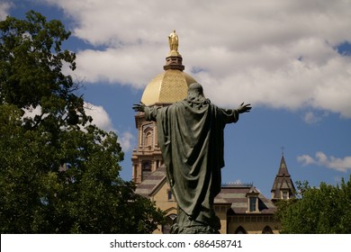 The Golden Dome Atop The MaIn Building At The University Of Notre Dame