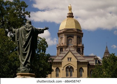 The Golden Dome Atop The MaIn Building At The University Of Notre Dame