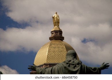 The Golden Dome Atop The MaIn Building At The University Of Notre Dame