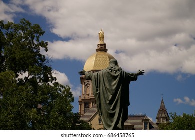 The Golden Dome Atop The MaIn Building At The University Of Notre Dame