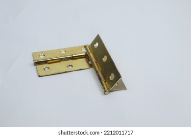 Golden Door Hinge Isolated On A White Background