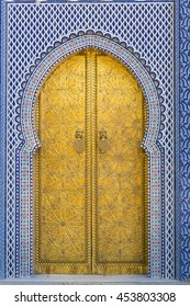 Golden Door Of A Palace In Morocco