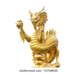 Golden Dragon Chinese Golden Dragon Statue Stock Photo (Edit Now) 717548536