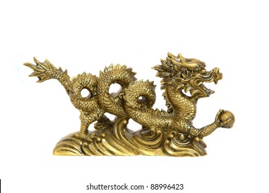 Gold Dragon Symbol Feng Shui Stock Vector (Royalty Free) 582599938