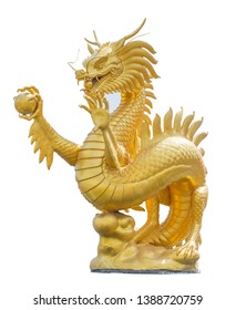 Golden Dragon Chinese Golden Dragon Statue Stock Photo (Edit Now) 717548536