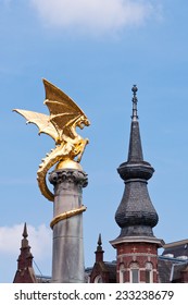 Golden Dragon Statue In Den Bosch, The Netherlands