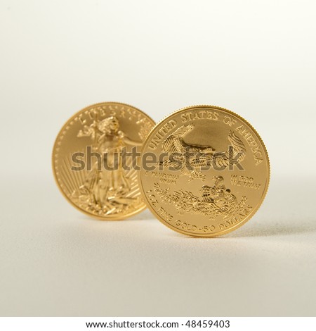 Golden Eagle Gold Bullion Focus On Stock Photo Edit Now