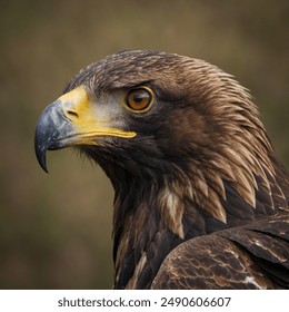 The Golden Eagle is a majestic bird of prey with a wingspan reaching up to 7.5 feet!  Soaring high above the mountains and plains of the Northern Hemisphere, this powerful hunter with sharp talons  - Powered by Shutterstock