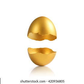 Golden A Easter Egg Isolated