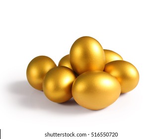 Golden A Easter Egg Isolated