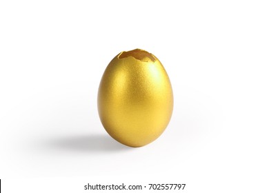 Golden A Easter Egg Isolated