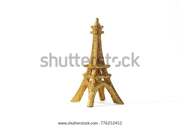 Golden Eiffel Tower Christmas Tree Decoration Royalty Free Stock