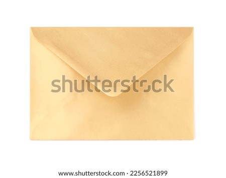 Golden envelope on white background