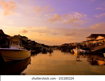 Golden Evening At Ocean Isle Beach, NC.