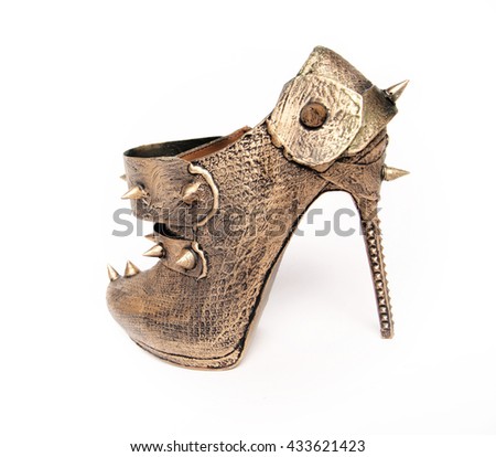 Golden female heels