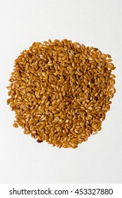  Golden Flaxseed Isolated On White