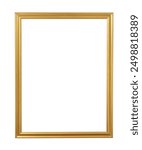 golden frame isolated on white background with clipping path