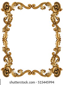 Golden frame isolated on white background -Clipping Path - Shutterstock ID 515445994