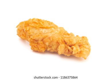 Golden Fried Chicken Fingers On A White Background