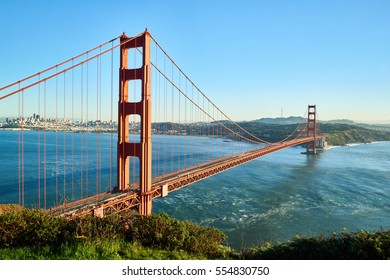 Golden Gate Bridge City View From Above In San Francisco