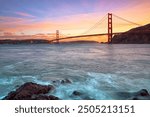 Golden Gate Bridge, Fort Baker, sunset, San Francisco, CA, USA