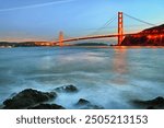 Golden Gate Bridge, Fort Baker, sunset, San Francisco, CA, USA