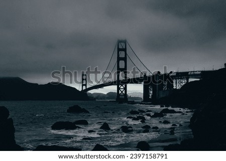 Golden Gate Bridge in gloomy weather