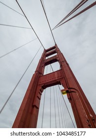 Golden Gate Bridge Looking Up In The Fog 