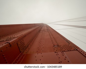 Golden Gate Bridge Looking Up In The Fog 