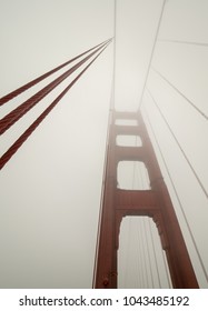 Golden Gate Bridge Looking Up In The Fog 