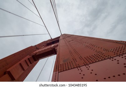 Golden Gate Bridge Looking Up In The Fog 