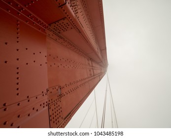 Golden Gate Bridge Looking Up In The Fog 