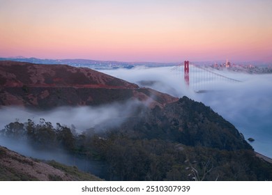 Golden Gate Bridge in Low Fog - Powered by Shutterstock