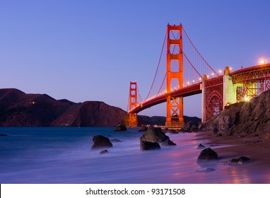 Golden Gate Bridge At Night