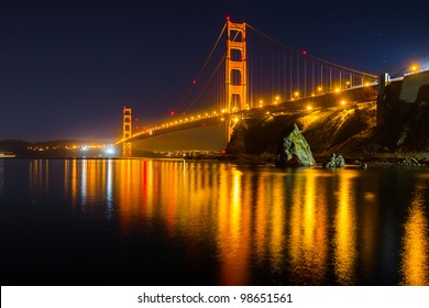 Golden Gate Bridge At Night