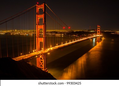 Golden Gate Bridge At Night