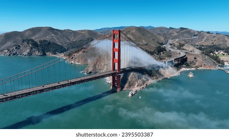 Golden Gate Bridge At San Francisco In California United States. Highrise Building Architecture. Tourism Travel. Golden Gate Bridge At San Francisco In California United States. - Powered by Shutterstock