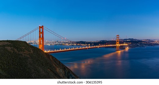 Golden Gate Bridge, San Francisco, USA. Panoramic Image.