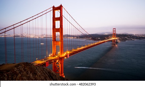 The Golden Gate Bridge in San Francisco with the Sunset View