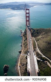 The Golden Gate Bridge In San Francisco Bay Aerial View