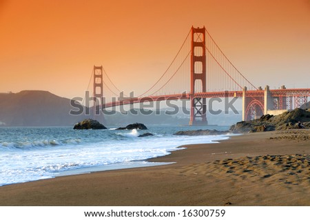 Golden Gate Bridge, San Francisco at sunset
