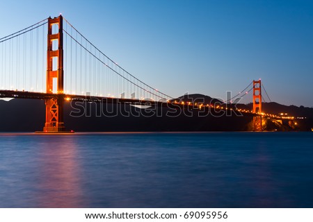 The Golden Gate Bridge in the San Francisco Bay Area. One of the most famous USA landmarks,