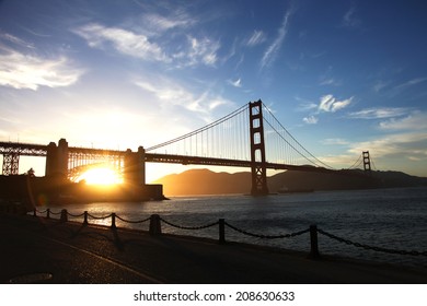 Golden Gate Bridge Silhouette During Sunset